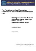 Cover page of Nicaraguans in Costa Rica and the United States: Data from Ethnic Surveys (Translation of Spanish Version)