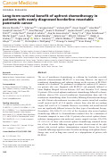 Cover page: Long‐term survival benefit of upfront chemotherapy in patients with newly diagnosed borderline resectable pancreatic cancer