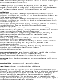 Cover page: Postpartum Family Planning in Pediatrics: A Survey of Parental Contraceptive Needs and Health Services Preferences