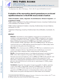 Cover page: Evaluation of the neuroactive steroid ganaxolone on social and repetitive behaviors in the BTBR mouse model of autism