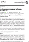 Cover page: Epigenome-wide association study of diet quality in the Women's Health Initiative and TwinsUK cohort.