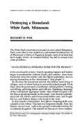 Cover page: Destroying a Homeland: White Earth, Minnesota