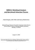 Cover page: NERSC-6 Workload Analysis and Benchmark Selection Process