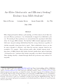 Cover page of Are elites meritocratic and efficiency-seeking? Evidence from MBA students