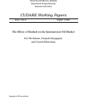 Cover page: The effect of biofuel on the international oil market