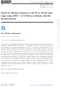 Cover page of Search for dimuon resonance in the 35 to 75 GeV mass range using 140 fb−1 of 13 TeV pp collisions with the ATLAS detector