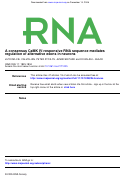 Cover page: A consensus CaMK IV-responsive RNA sequence mediates regulation of alternative exons in neurons