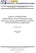 Cover page: Analysis of Medium Duty Hybrid-Electric Truck Technologies using Electricity, Diesel, and CNG/LNG as the Fuel for Port and Delivery Applications