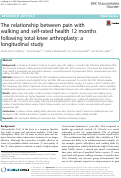 Cover page: The relationship between pain with walking and self-rated health 12 months following total knee arthroplasty: a longitudinal study