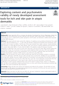 Cover page: Exploring content and psychometric validity of newly developed assessment tools for itch and skin pain in atopic dermatitis