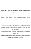 Cover page: Dynamics of CO2 fluxes and concentrations during a shallow subsurface CO2 release