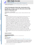 Cover page: Liquid Chromatography-Tandem Mass Spectrometry for the Quantification of Tobacco-Specific Nitrosamine-Induced DNA Adducts in Mammalian Cells.