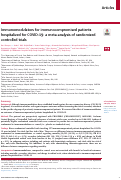 Cover page: Immunomodulators for immunocompromised patients hospitalized for COVID-19: a meta-analysis of randomized controlled trials.