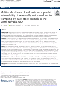 Cover page: Multi-scale drivers of soil resistance predict vulnerability of seasonally wet meadows to trampling by pack stock animals in the Sierra Nevada, USA