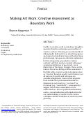 Cover page: Making art work: Creative assessment as boundary work