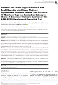 Cover page: Maternal and Infant Supplementation with Small-Quantity Lipid-Based Nutrient Supplements Increases Infants’ Iron Status at 18 Months of Age in a Semiurban Setting in Ghana: A Secondary Outcome Analysis of the iLiNS-DYAD Randomized Controlled Trial