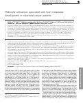 Cover page: Molecular alterations associated with liver metastases development in colorectal cancer patients