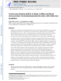 Cover page: Touchscreen learning deficits in Ube3a, Ts65Dn and Mecp2 mouse models of neurodevelopmental disorders with intellectual disabilities.