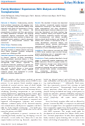 Cover page: Family Members’ Experiences With Dialysis and Kidney Transplantation