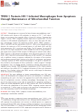 Cover page: TREM-1 Protects HIV-1-Infected Macrophages from Apoptosis through Maintenance of Mitochondrial Function