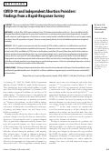 Cover page: COVID-19 and Independent Abortion Providers: Findings from a Rapid-Response Survey.