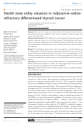 Cover page: Health state utility valuation in radioactive iodine-refractory differentiated thyroid cancer