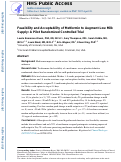 Cover page: Feasibility and Acceptability of Metformin to Augment Low Milk Supply: A Pilot Randomized Controlled Trial.