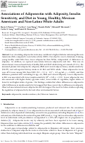 Cover page: Associations of Adiponectin with Adiposity, Insulin Sensitivity, and Diet in Young, Healthy, Mexican Americans and Non-Latino White Adults