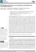 Cover page: Developmental Predictors of Suicidality in Schizophrenia: A Systematic Review.