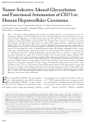 Cover page: Tumor‐Selective Altered Glycosylation and Functional Attenuation of CD73 in Human Hepatocellular Carcinoma