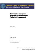 Cover page of Show me the money! The geography of contributions to California's Proposition 8