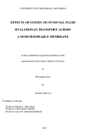 Cover page: Effects of Injury on Synovial Fluid Hyaluronan Transport Across a Semi-Permeable Membrane /
