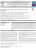 Cover page: What influences early cognitive development? Family context as a key mediator.