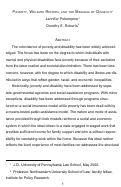 Cover page: Poverty, Welfare Reform, and the Meaning of Disability