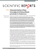 Cover page: Characterization of key triacylglycerol biosynthesis processes in rhodococci