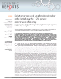 Cover page: Solution-processed small-molecule solar cells: breaking the 10% power conversion efficiency