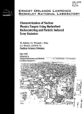 Cover page: Characterization of Nuclear Physics Targets Using Rutherford Backscattering and Particle Induced X-Ray Emission