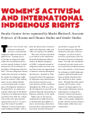 Cover page: Women’s Activism and International Indigenous Rights