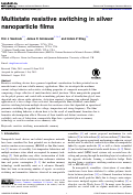 Cover page: Multistate resistive switching in silver nanoparticle films