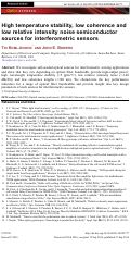 Cover page: High temperature stability, low coherence and low relative intensity noise semiconductor sources for interferometric sensors.