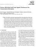 Cover page: Factors Affecting Land Trust Agents’ Preferences for Conservation Easements