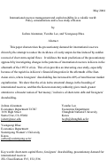 Cover page: International Reserves Management and Capital Mobility in a Volatile World: Policy Considerations and a Case Study of Korea