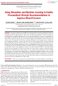 Cover page: Using Wearables and Machine Learning to Enable Personalized Lifestyle Recommendations to Improve Blood Pressure