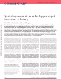 Cover page: Spatial representation in the hippocampal formation: a history