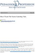 Cover page: How I Teach the Canterbury Tales