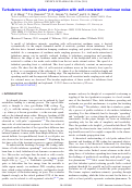 Cover page: Turbulence intensity pulse propagation with self-consistent nonlinear noise