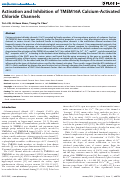 Cover page: Activation and Inhibition of TMEM16A Calcium-Activated Chloride Channels