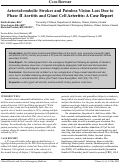 Cover page: Arterial-embolic Strokes and Painless Vision Loss Due to Phase II Aortitis and Giant Cell Arteritis: A Case Report