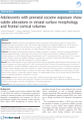 Cover page: Adolescents with prenatal cocaine exposure show subtle alterations in striatal surface morphology and frontal cortical volumes