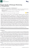 Cover page: Practice Trends of Fibrinogen Monitoring in Thrombolysis